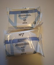 Boots No7 Biodegradable Cleansing Wipes Makeup Remover 2 x 30 Pack 