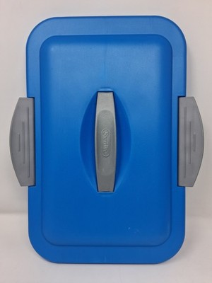 Sterilite 1894 Show Offs Storage Tote Hinge Handle Lid ONLY 2004 Sail Blue USA