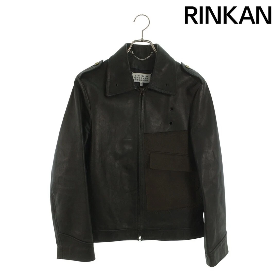 Maison Margiela Black Leather Outer Shell Coats, Jackets & Vests