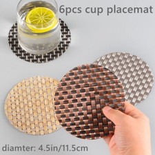 PVC Plastic Woven Tea Cup Coffee Mug Coaster Pad Table Placemats Insulation Home