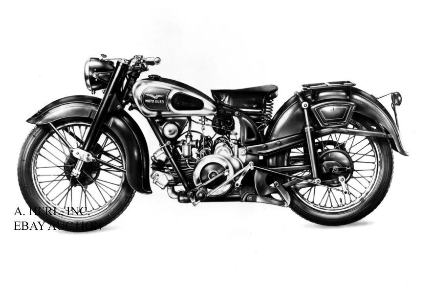 Moto Guzzi 250cc Airone Sport Heron 1948 factory press campaign motorcycle photo