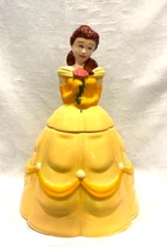 New Disneys Beauty And The Beast - Princess Belle with Rose Cookie Jar 12.5"