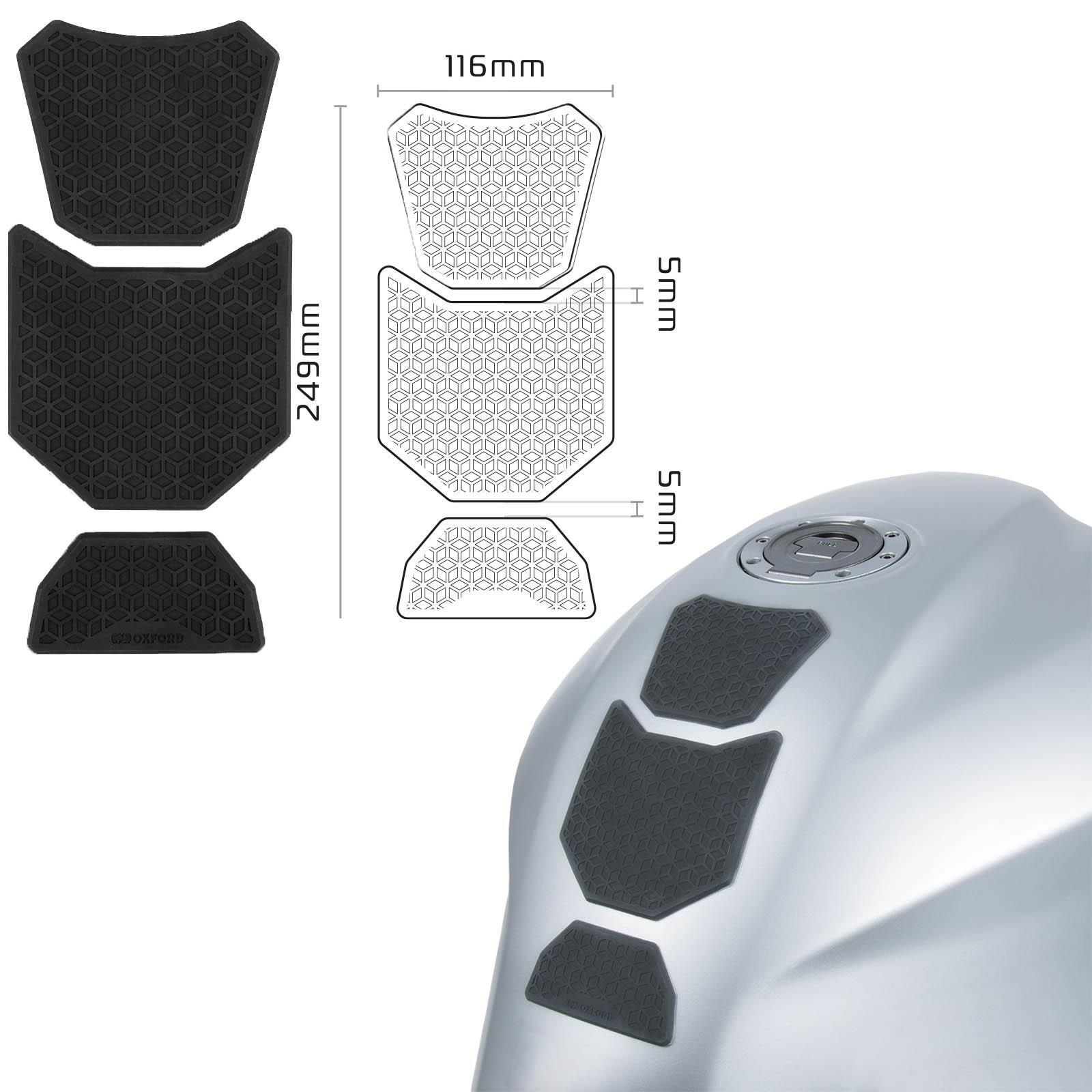 Oxford Gripper ADV Motorcycle Tank Pad Dual Sports Tank Protector OX801 Black
