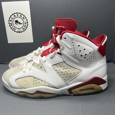 Air Jordan 6 Retro Alternate Hare 2017 384664-113 Red White Men Size 9 Preowned