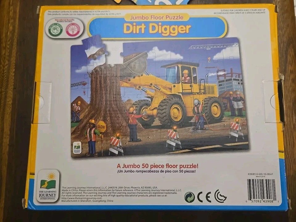learning journey Dirt Digger Jumbo Floor Puzzle 3ft×2ft Construction 50 Pieces - Image 2 of 4