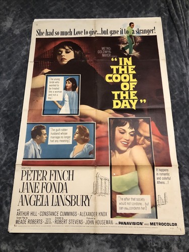 IN THE COOL OF THE DAY 1963 Original Movie Poster 27 X 41 Jane Fonda