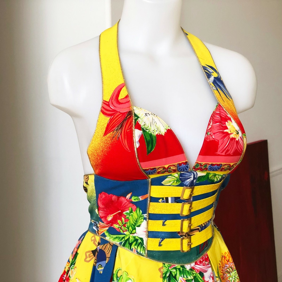 1993 GIANNI VERSACE VERSUS dress w/ tulle underskirt size 40