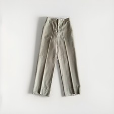 Vintage 1973 Trousers Poly/Wool Green 30L Actual 26x30.5 - 26 Inch Waist 1970s
