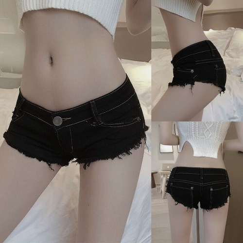 Lady Sexy Micro Mini Shorts Jean Denim 