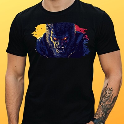 T-Shirt Herren Wolfman Motiv Baumwolle Größe S bis 5XL