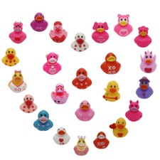 24X Love Heart Rubber Duck Bath Fun Toy Valentines Day Gift Pool Party Toy Decor
