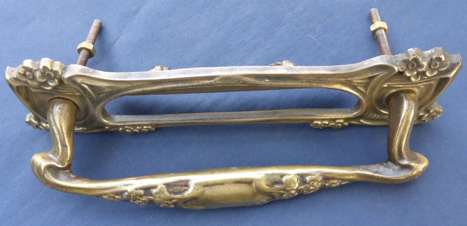 Poignée Façade Boîte aux lettres 25 cm laiton Art Nouveau Porte d'entrée Ancien - Photo 2/4