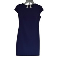 B.Darlin Navy Blue Mesh Illusion Mini Bodycon Dress Size 9/10 