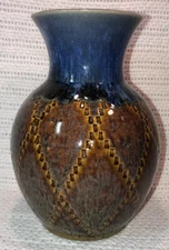 Vintage Artist Signed Andrew Quient Studio Art Pottery Vase Wheel Thrown Glaze