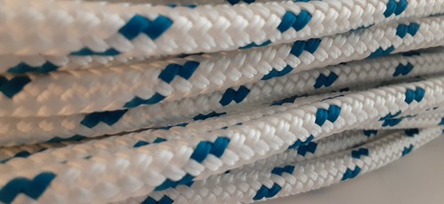 5/16 x 150 ft. Double Braid-Yacht Braid polyester rope hank. White/Blue - Picture 3 of 6