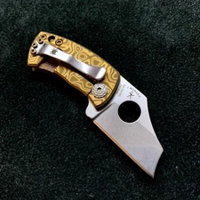 Spyderco McBee C236TIP McNees  Titanium Handle CTS XHP Steel Bronze Flomascus 