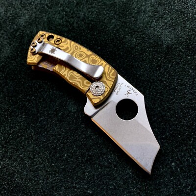 Spyderco McBee C236TIP McNees  Titanium Handle CTS XHP Steel Bronze Flomascus 