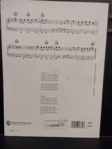 Gloria Estefan Sheet Music Abriendo Puertas Piano Guitar Excellent Condition - Picture 4 of 4