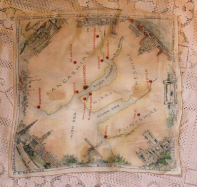 Vintage United Kingdom Map Ladies Handkerchief