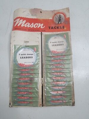 Mason Tackle Quick Change Leaders Pack of 21 NOS Otisville MI Made in USA Tyvek