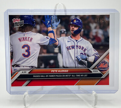 2024 Topps Now #612 Pete Alonso New York Mets RED Parallel 05/10