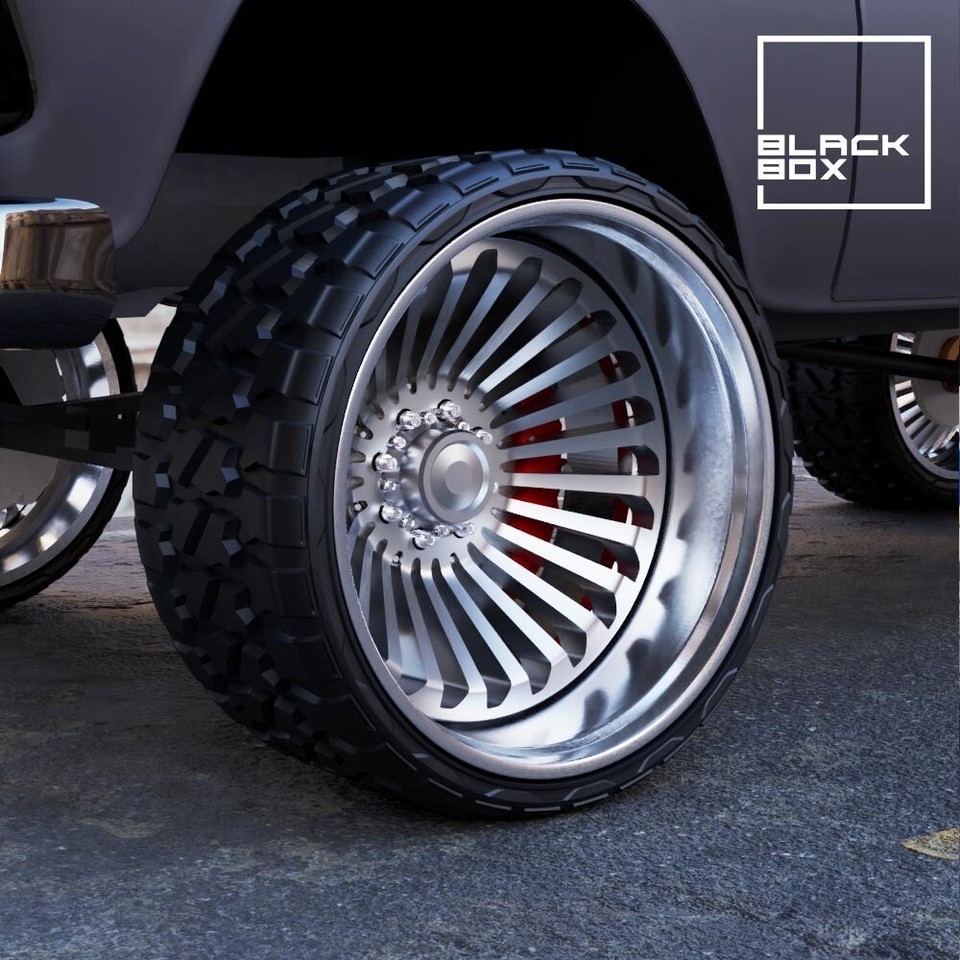 Unpainted Base Rims 1:25-1:24 Scale Resin JJ Offroad Style Rims and Tires With Brakes ...