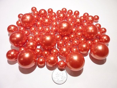 Orange Floating Pearls Free Floating Gel Wedding Centerpiece