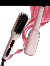 MegaWise Hair Straightener Brush, Pink,  for All Hair Types. SEE DESCRIPTION 