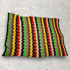 Vintage Homemade Quilt Throw Blanket Crochet Knit Yarn Granny Squares 94 x64