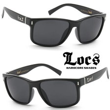 LOCS Large Gangster Black Shades Mens Designer Sunglasses Cholo Dark Lens