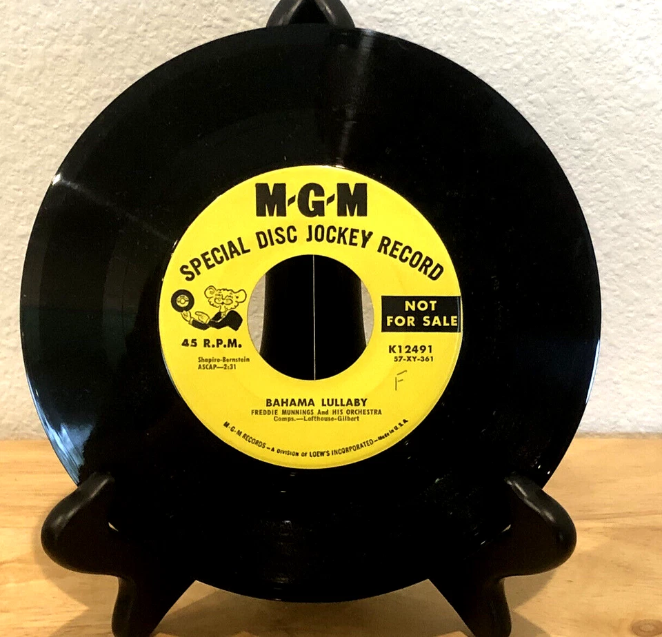 VINTAGE 1957 MGM PROMO FREDDIE MUNNINGS BAHAMA LULLABY MANGO WALK 45 RPM RECORD Foto 3 de 4