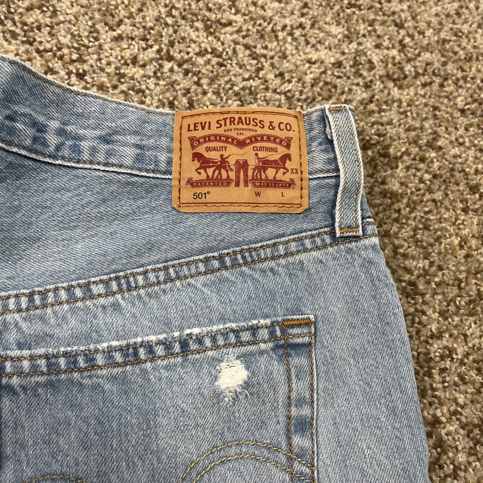 Levi's 501 Womens Sz 30 Distressed Raw Hem Button Fly Jean Shorts - View 12