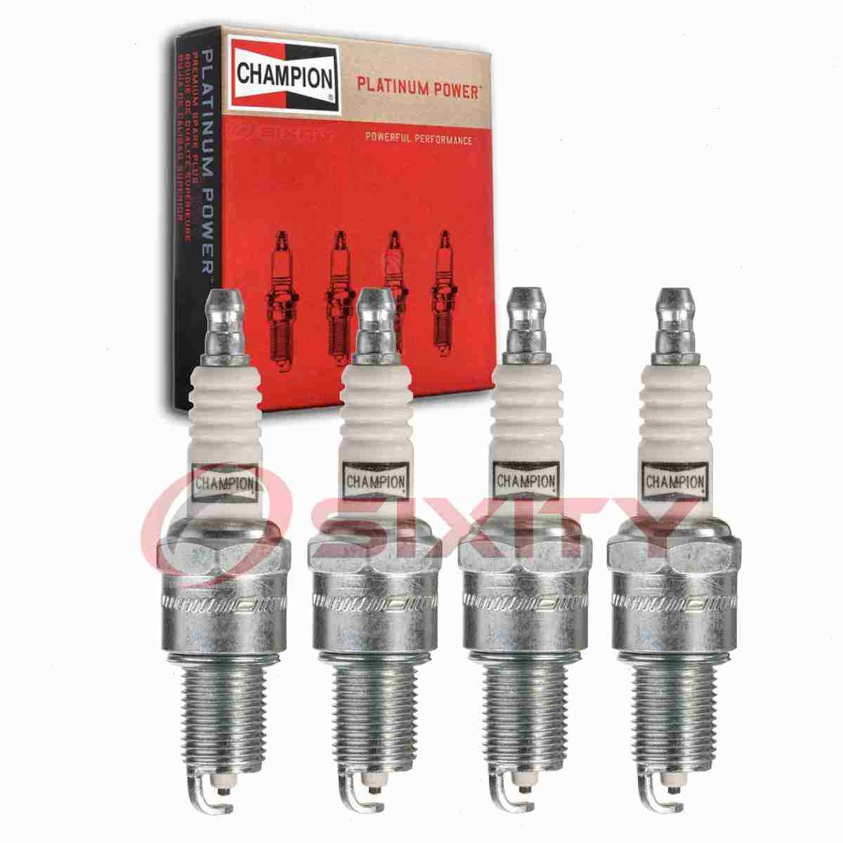 4 pc Champion Platinum Spark Plugs for 1988-1991 Isuzu Trooper 2.6L L4 ni