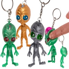 Schl&uuml;sselanh&auml;nger mit Anti Stress Alien Au&szlig;erirdischer Gel Squeeze Gehirn