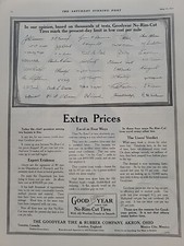 1914 Goodyear Tires Rubber Company Saturday Evening Post Print Ad Akron
