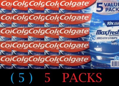 5x Colgate Max Fresh Toothpaste With Mini Breath Strips 7.3 oz - ( 5 ) 5 PACKS