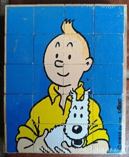 TINTIN Jeu de cubes PORTRAIT Bois laqué Vilac 1992 Neuf sous blister