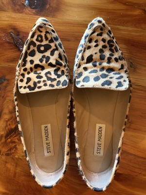 steve madden leopard feather loafer