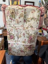 HAND CRAFTED FABRIC ZIPPERED DUST COVER GARMENT BAG 6 POCKETS 34" x 22"