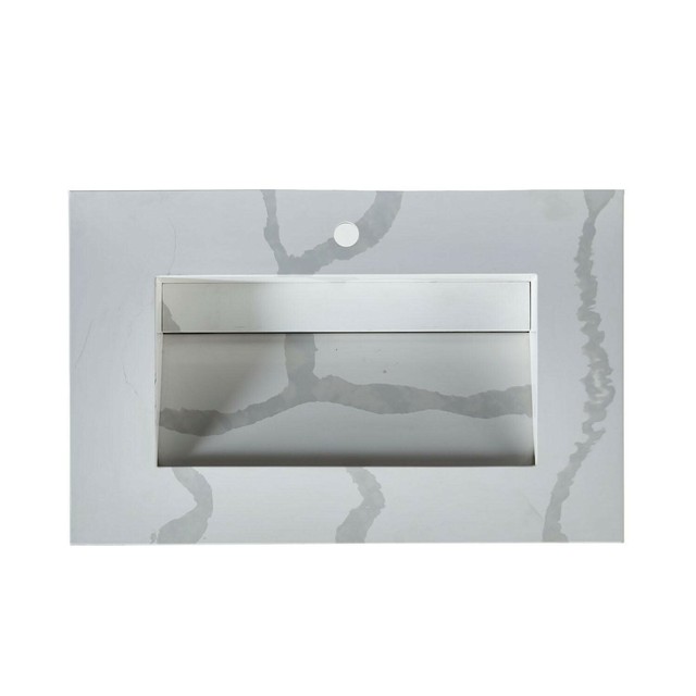 Bathroom Vanity Calacatta White Quartz Top W Integrated Sink 36