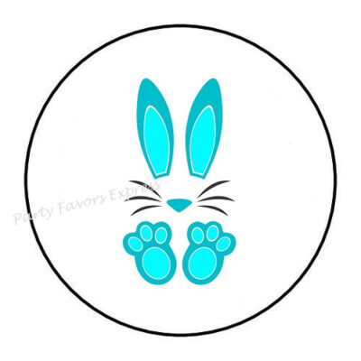 10cm Auto-Aufkleber Sticker Decal Laptop Farbe Easter Bunny Blue bunt Rund R2403