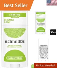 2-Pack Aluminum-Free Vegan Deodorant Sticks - Fresh Bergamot and Lime Scent