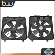 Left＋Right AC Radiator Condenser Cooling Fan Assembly For 07-09 Honda CRV 2.4L