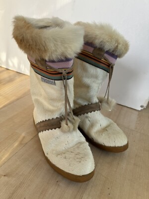 Vintage Technica Cream Apres-Ski Boots 10