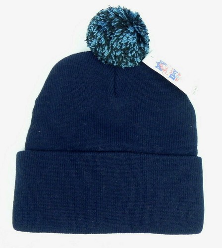 TENNESSEE TITANS NFL VINTAGE KNIT RETRO REEBOK POM BEANIE CAP HAT NEW! NAVY BLUE - Picture 2 of 2