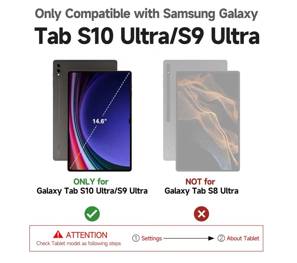 Funda con teclado Dexnor para Samsung Galaxy Tab S10 Ultra/S9 Ultra 14.6 negra  Foto 2 de 4