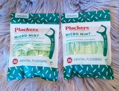 2x Plackers Micro Flosser, Mint, 36 Count