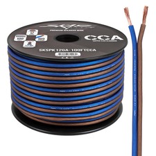 Skar Audio 12 Gauge CCA Car Audio Speaker Wire - 100 Feet Matte Brown/Blue 
