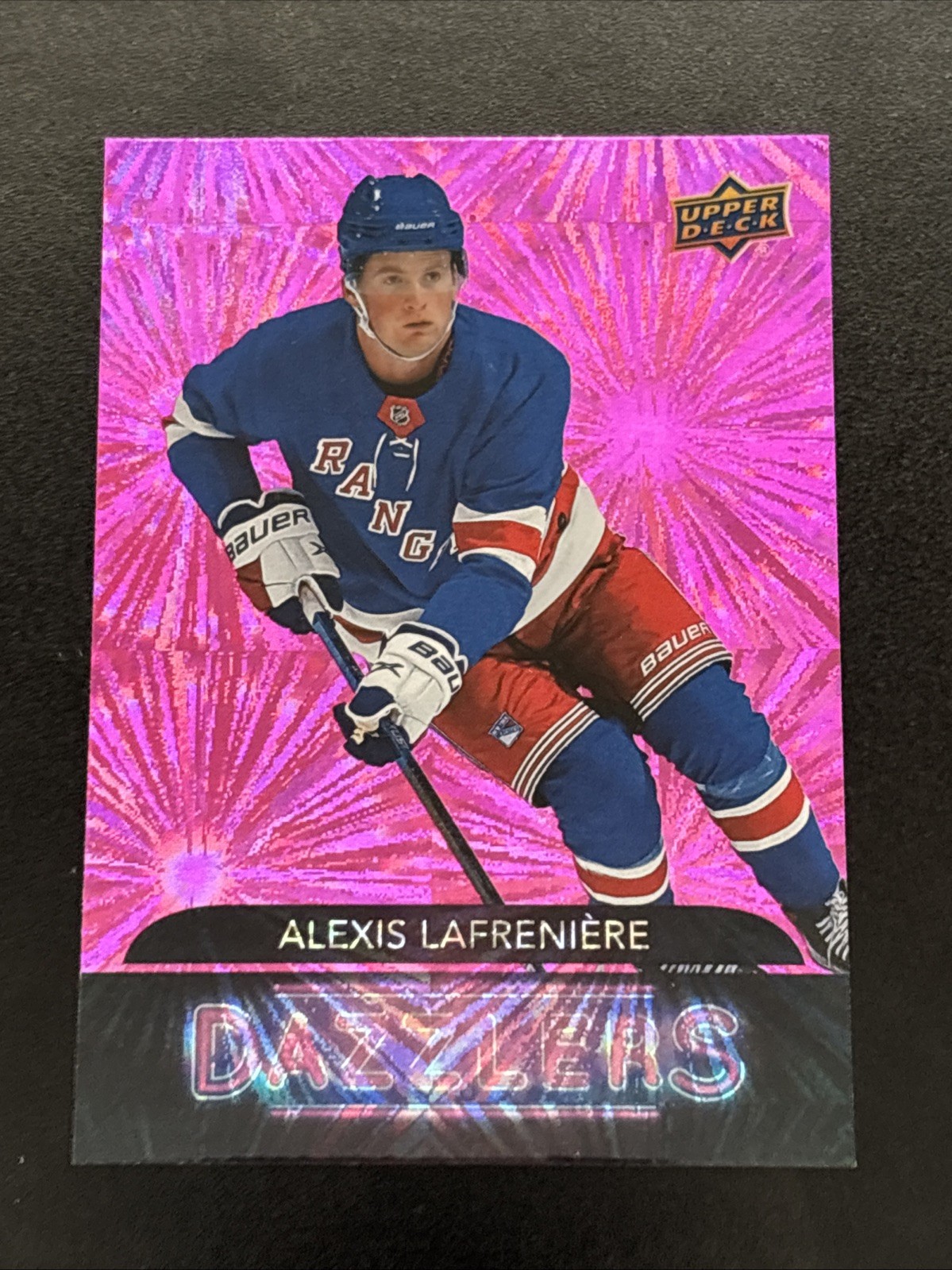 2020-21 Upper Deck Dazzlers Alexis Lafreniere #DZ-81 Pink (RC) New York Rangers