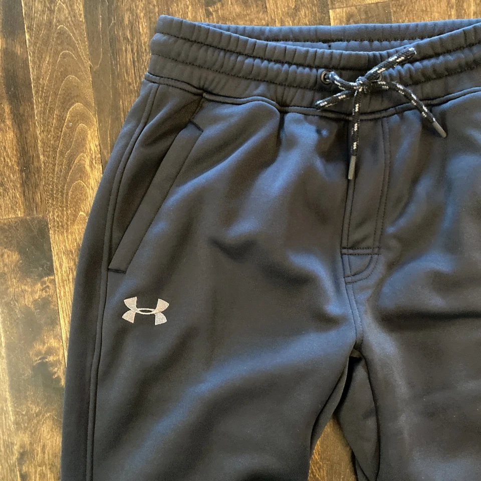 Pantalones deportivos Under Armour para hombre azules talla pequeña, calce holgado, ColdGear Foto 3 de 4